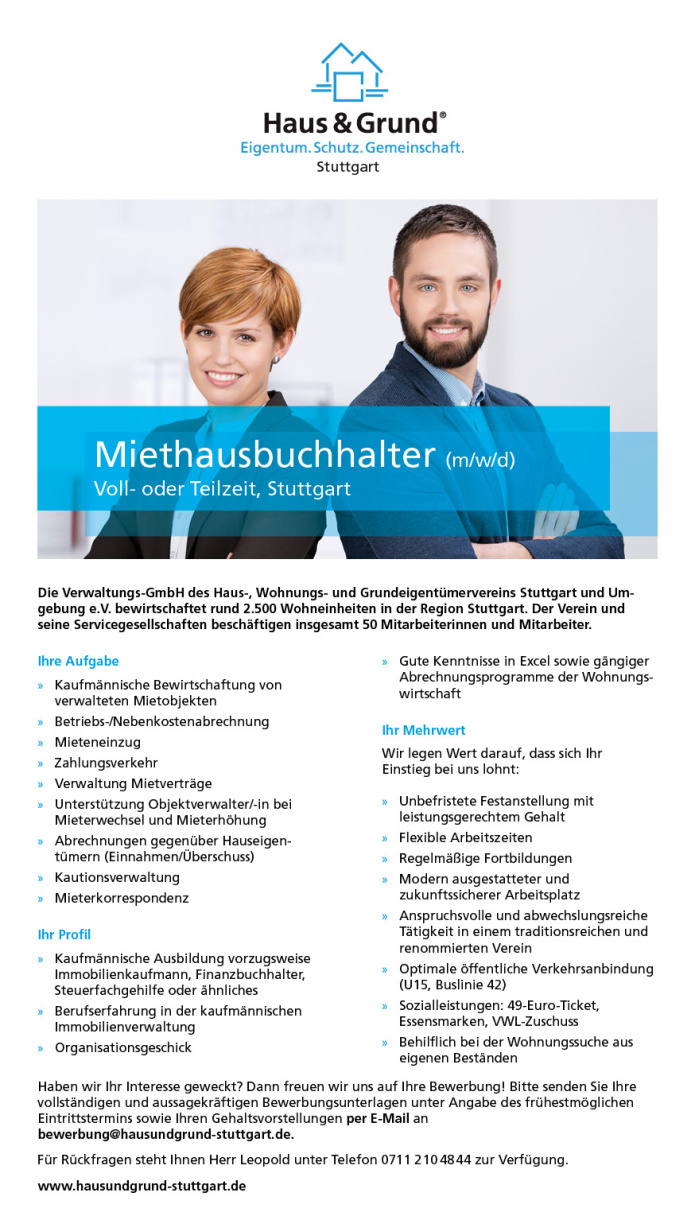 Anzeige Miethausbuchhalter